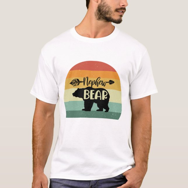 Retro Sunset Nephew Bear  T-Shirt (Front)