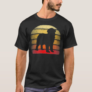 Retro Sunset Newfoundland Dog Lover Theme Design T-Shirt