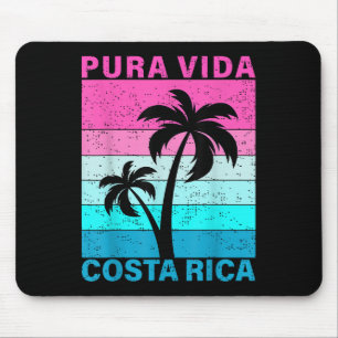 Retro Sunset Palm Tree Costa Rica Vacation Pura Vi Mouse Mat