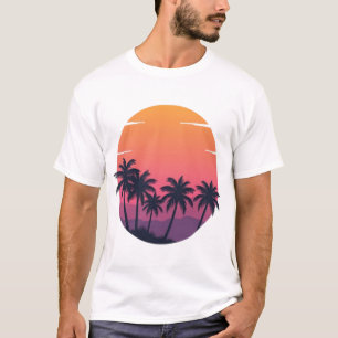 Retro Sunset Palm Trees  T-Shirt