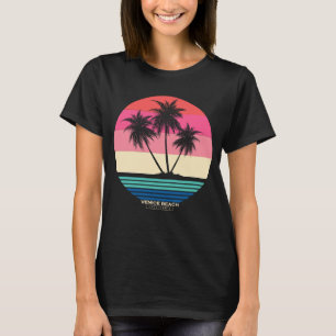 Retro Sunset Palm Trees Venice Beach T-Shirt