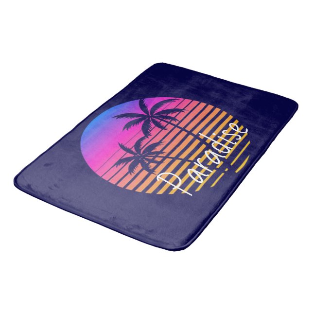 Retro sunset Paradise   Bath Mat (Angled)
