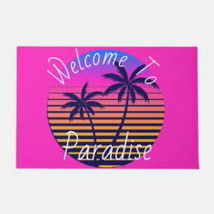 Retro sunset Paradise Doormat