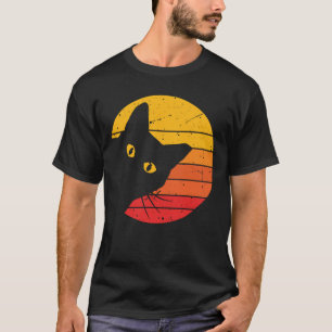 Retro Sunset Peekaboo Cat Men's T-Shirt