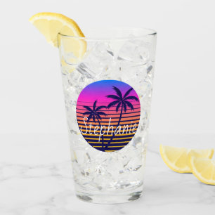 Retro sunset Personalised   Glass