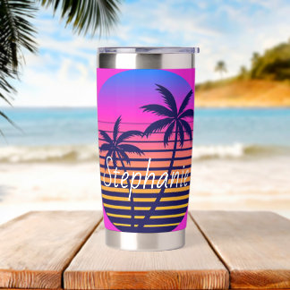 Retro sunset Personalised Insulated Tumbler