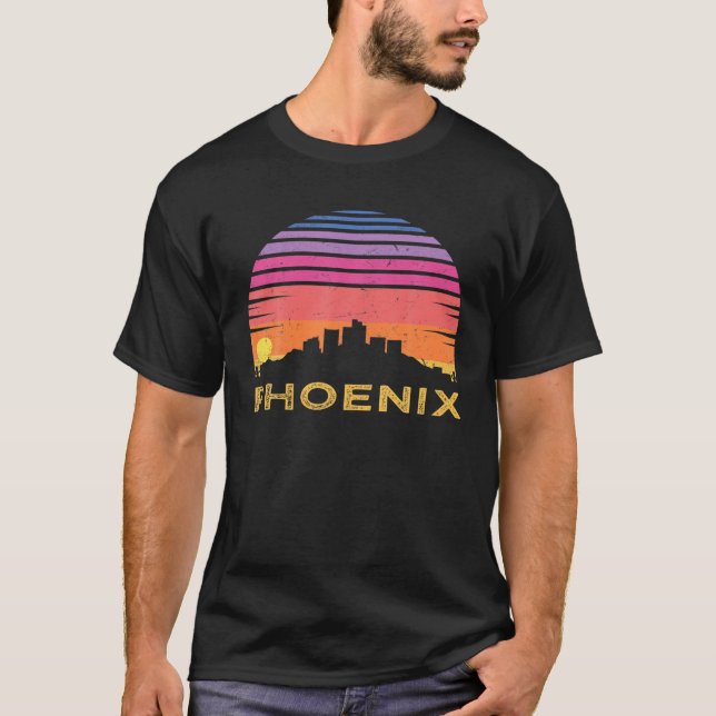 Retro Sunset Phoenix Arizona Shirt Vintage Skyline (Front)