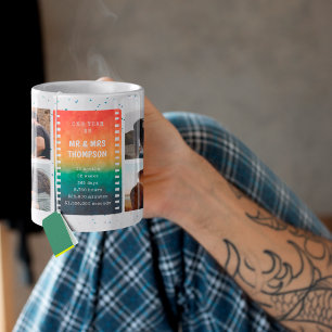 Retro Sunset Photo Mr and Mrs 1st  Anniversary Coffee Mug