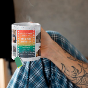 Retro Sunset Photo Mr and Mrs 25th Anniversary Coffee Mug