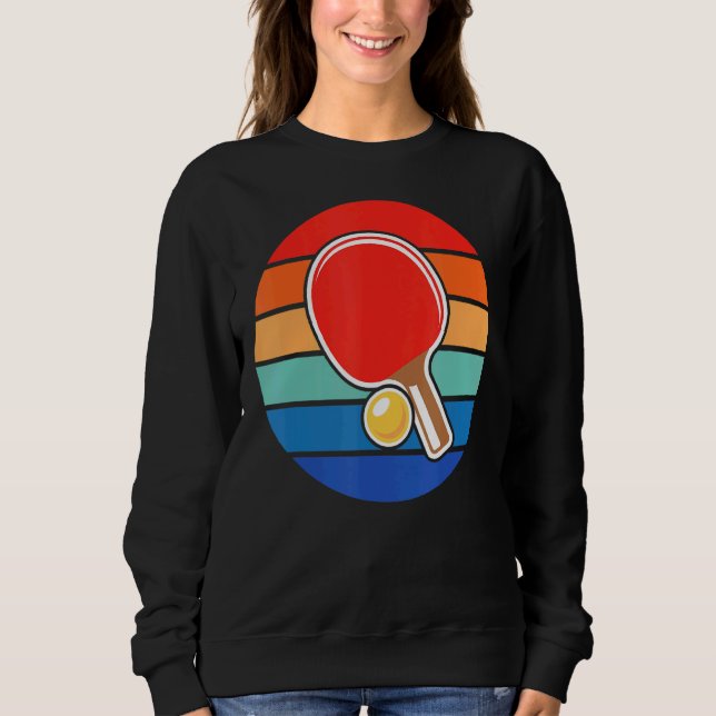 Retro Sunset Ping Pong Design  Ping Pong Sweatshirt (Front)