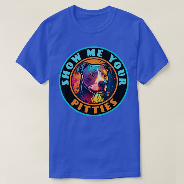 Retro Sunset Pit Bull 3 T-Shirt (Design Front)