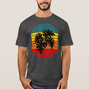 Retro Sunset Plant Lady Vintage Monstera T-Shirt