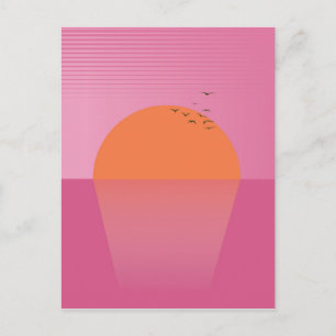Retro Sunset Postcard