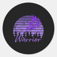Retro Sunset Purple Butterfly Fibro Lupus Warrior