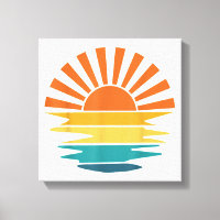 Retro Sunset Rays Wavy Vintage Retro Sunshine Sun 
