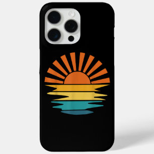 Retro Sunset Rays Wavy Vintage Retro Sunshine Sun iPhone 15 Pro Max Case