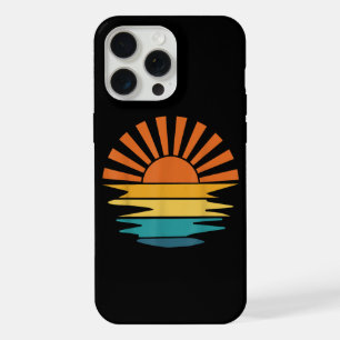 Retro Sunset Rays Wavy Vintage Retro Sunshine Sun  iPhone 15 Pro Max Case