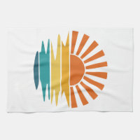 Retro Sunset Rays Wavy Vintage Retro Sunshine Sun