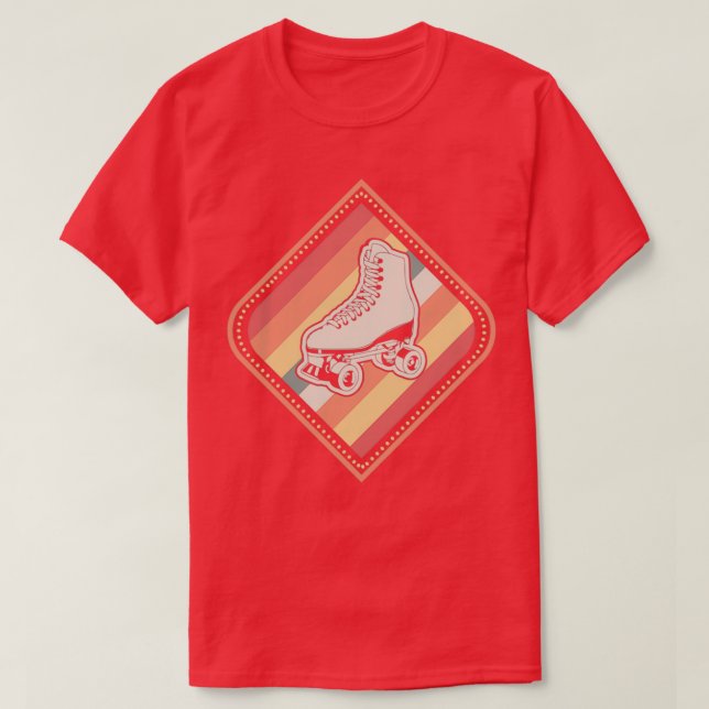 Retro Sunset Roller Skates Rollergirl Rollerskatin T-Shirt (Design Front)
