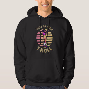Retro Sunset Roller Skating Girls Afro This is how Hoodie