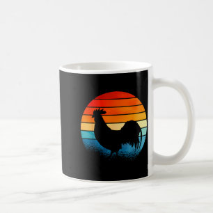 Retro Sunset Rooster Chicken Lover Coffee Mug
