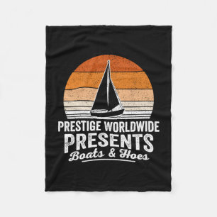 Retro sunset sailboat funny boating sailing fleece blanket