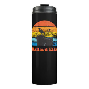 Retro Sunset & Seagull Thermal Tumbler