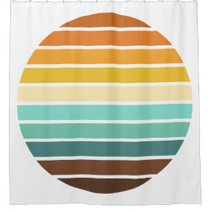 Retro Sunset Shower Curtain