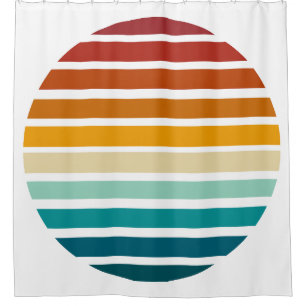 Retro Sunset Shower Curtain