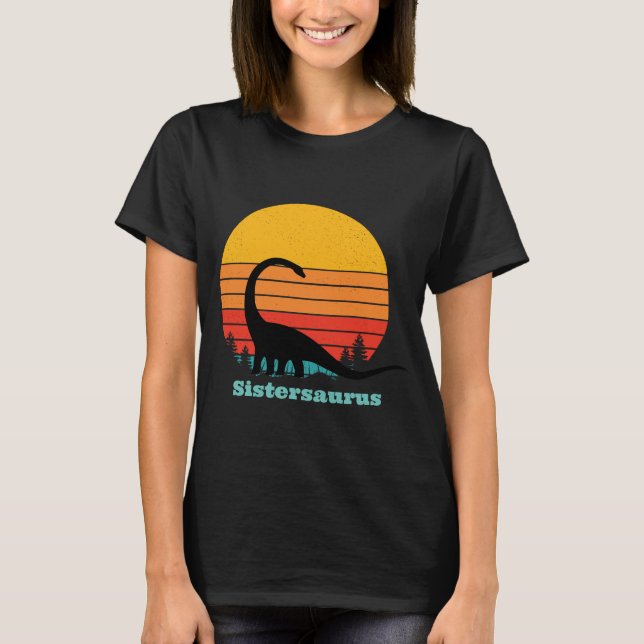 Retro Sunset Sistersaurus T-Shirt (Front)