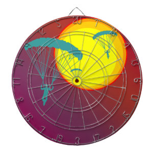 retro sunset skydivers dartboard