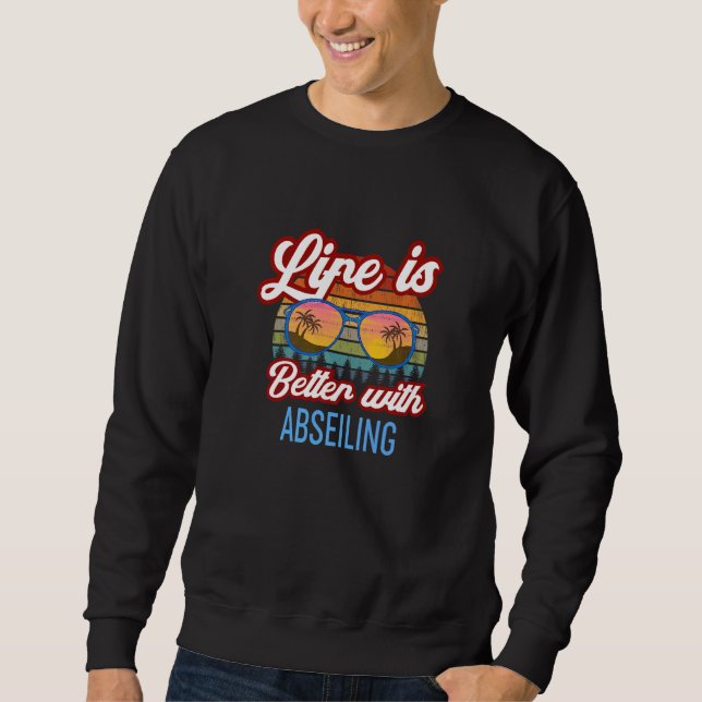Retro Sunset Slogan   With Abseiling Sweatshirt (Front)