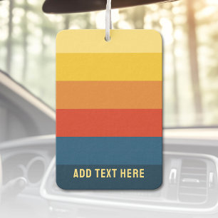 Retro Sunset Stripes with Simple Sans Serif Name Car Air Freshener