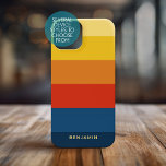 Retro Sunset Stripes with Simple Sans Serif Name Case-Mate iPhone 14 Case<br><div class="desc">Rugby Stripes - A preppy pattern with bold stripes and a name. If your art still needs to be adjusted,  click on the Customise This button. This will take you to a design area where you can move things around and even change colours!</div>