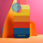 Retro Sunset Stripes with Simple Sans Serif Name Samsung Galaxy Case<br><div class="desc">Rugby Stripes - A preppy pattern with bold stripes and a name. If your art still needs to be adjusted,  click on the Customise This button. This will take you to a design area where you can move things around and even change colours!</div>