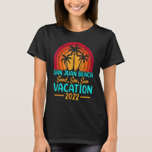 Retro Sunset Summer Vacation 2022 Puerto Rico San T-Shirt