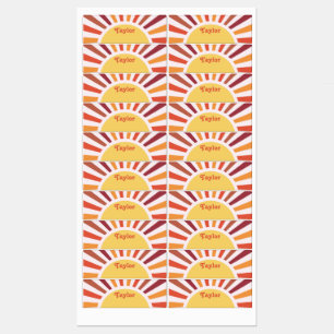 Retro Sunset Sun Rays Personalised Name