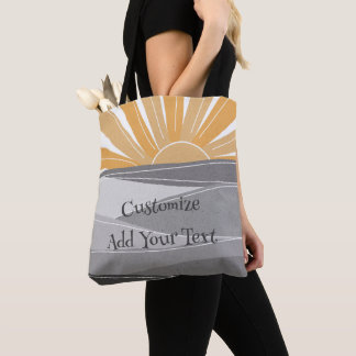 Retro Sunset Sunrise Sun rising Custom Tote Bag