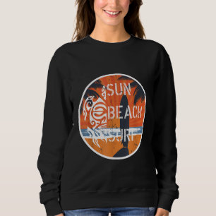 retro sunset surf beach groovy style cool surfboa sweatshirt