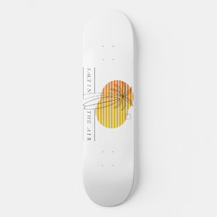 Retro Sunset Surfboard Minimalist Salt In The Air Skateboard