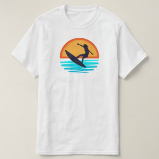 Retro Sunset Surfing _ Vintage Beach Vibes T-Shirt
