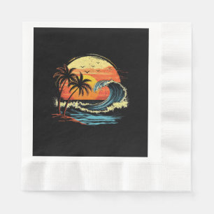 Retro Sunset Tropical Vintage Beach Palm Tree for  Napkin