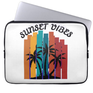 Retro Sunset Vibes Palm Trees iPad Mini & Laptop S Sleeve