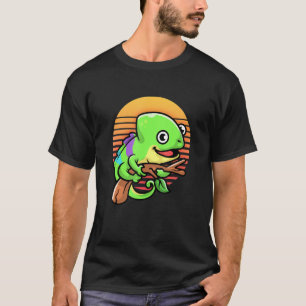 Retro Sunset Vintage Chameleon Pet Reptile Lizard T-Shirt