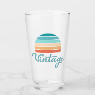 Retro Sunset+Vintage Script Distressed Glass