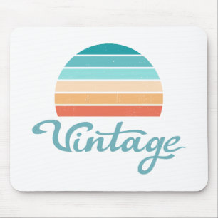 Retro Sunset+Vintage Script Distressed Mouse Mat