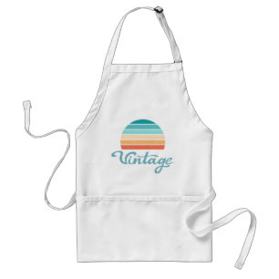Retro Sunset+Vintage Script Distressed Standard Apron