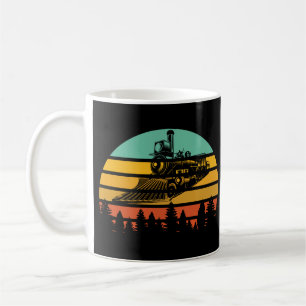 Retro Sunset Vintage Steam Train Railroad Engine   Coffee Mug