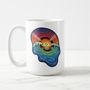 Retro Sunset Wave Vinyl Aesthetic Coffee Mug
