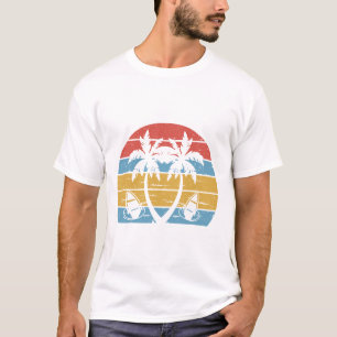 Retro Sunset with Palm Trees Vintage Colour Design T-Shirt